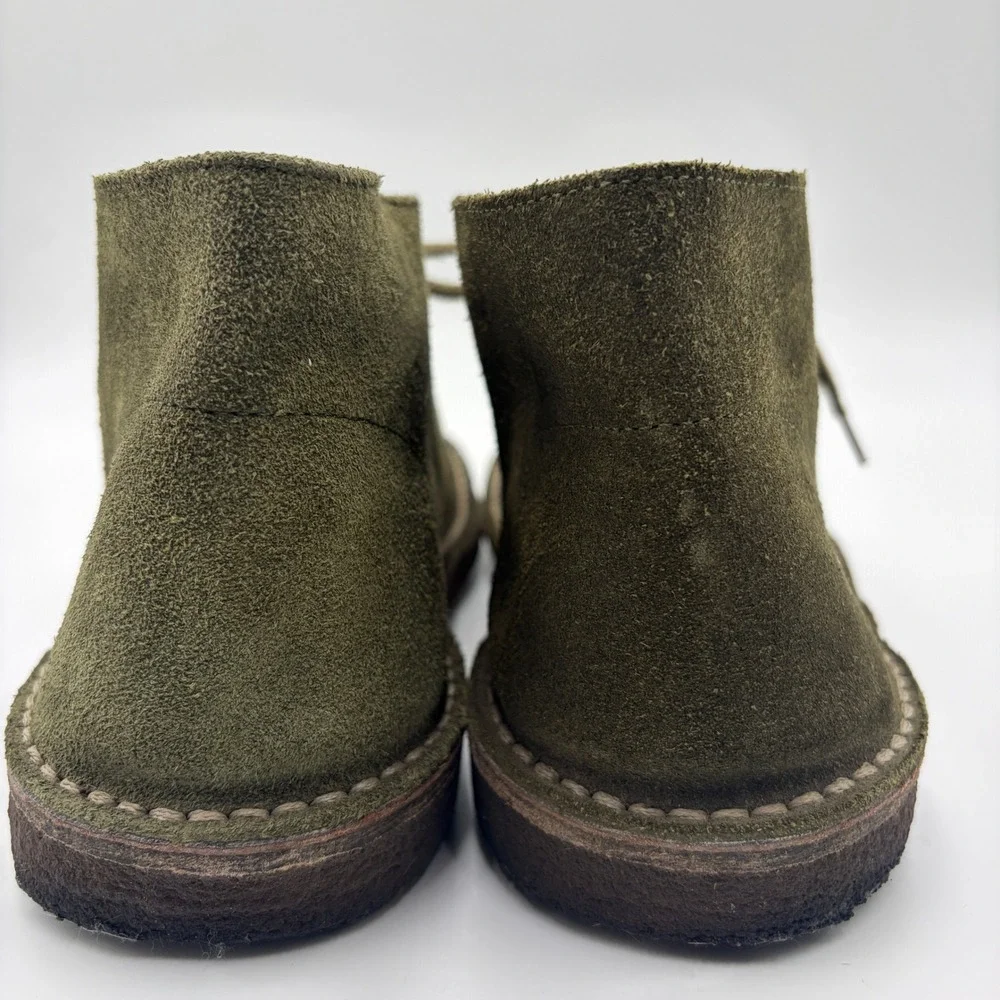 JCrew MacAlister Suede Desert Boots Olive Green Mens 8.5 FA21 Crepe Sole Chukka